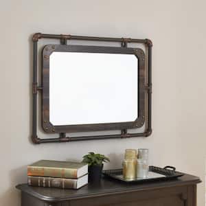 Medium Rectangle Sand Black Contemporary Mirror (23.46 in. H x 37 in. W)
