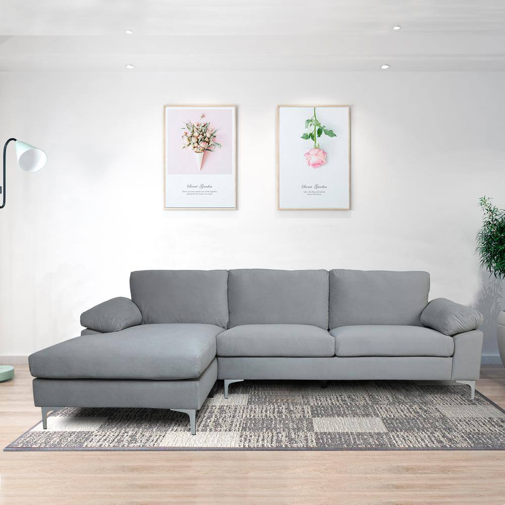 Lorell Quintessence Collection Upholstered Sofa - Gray