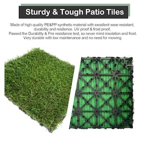 0.98ft. x 0.98ft. Glass Deck PE and PP Composite Interlocking Deck Tile in Autumn Grass (33.5 sq. ft. Per Box)