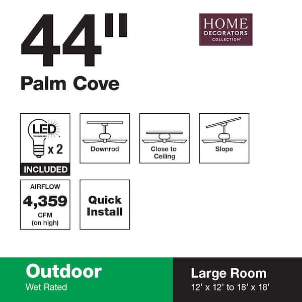 Palm Cove 44 in. Outdoor Natural Iron Ceiling Fan Palm Cove 44 in. Outdoor Natural Iron Ceiling Fan