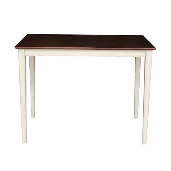 International Concepts Antiqued Almond and Espresso Solid Wood Counter-Height Table