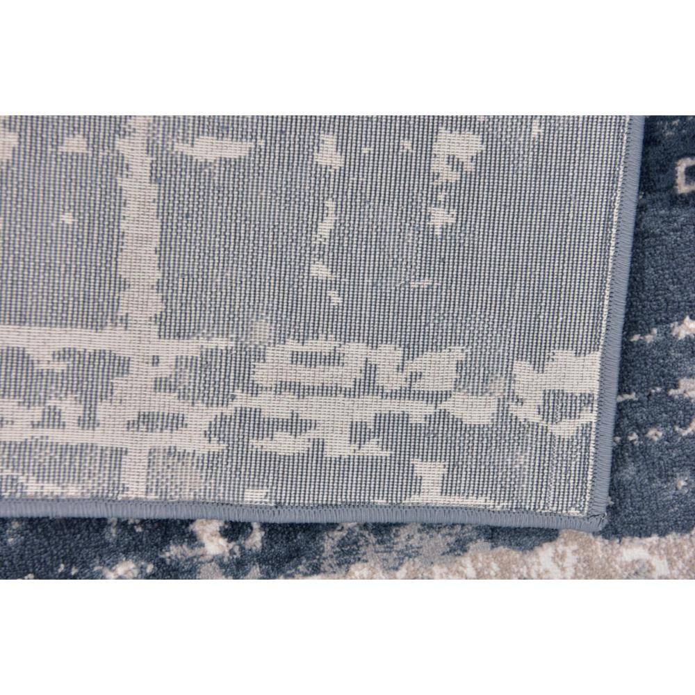 Navy Blue Rectangular Easy-Care Synthetic Rug 4' x 6'