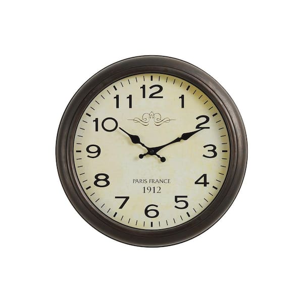La Crosse Technology 15 in. Brown Indoor/Outdoor Quartz Wall Clock