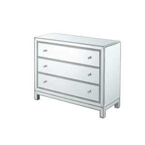 Timeless Home 3-Drawer in Antique Silver Cabinet 32 in. H x 40 in. W x 40 in. D