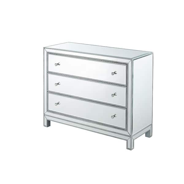 Unbranded Timeless Home 3-Drawer in Antique Silver Cabinet 32 in. H x 40 in. W x 40 in. D