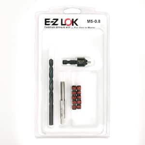 Repair Kit for Threads in Metal - M5-0.8 - 10 Self-Locking Steel Inserts with Drill, Tap and Install Tool