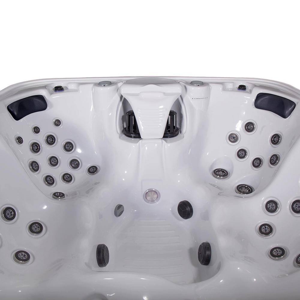 Hollywood 5-Person Ice White and Gray Hot Tub with LED Lights