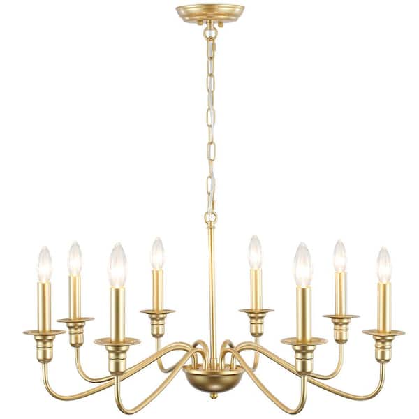 LWYTJO Harri 8 - Light Spray Gold Classic/Traditional Chandelier for Living Room, Kitchen Island with No Bulbs Included