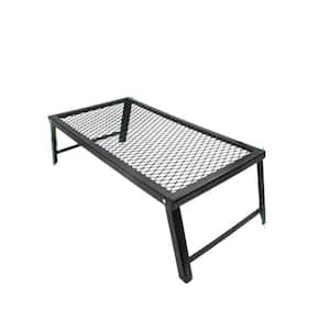 21.65 in. Black Rectangle Portable Metal Folding Picnic Table Made with Durable Iron, Ideal for Outdoor Adventures