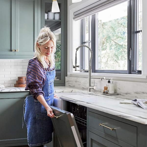 High Arc Single Handle Pull Down Sprayer Kitchen Faucet, Single Hole Kitchen Faucet with Pot filler in Brushed Nickel