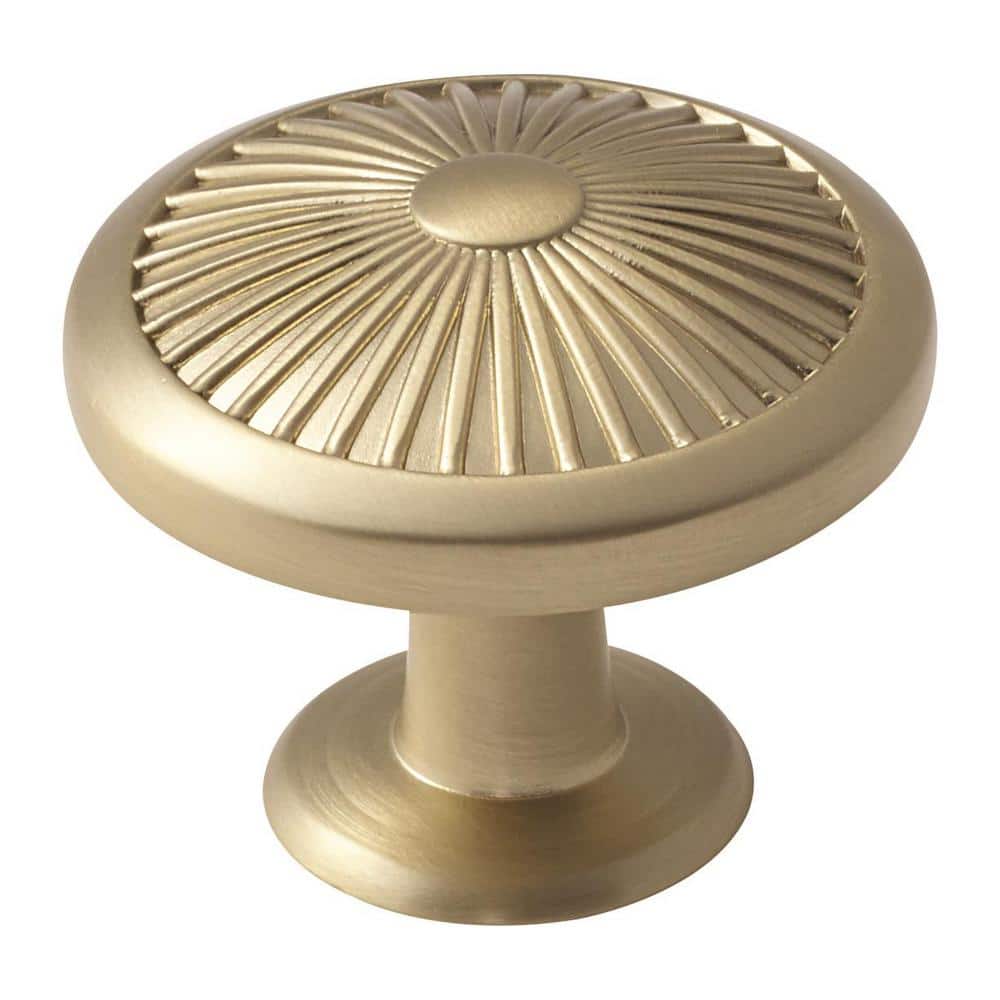 Crawford 1-3/8 in. (35mm) Traditional Golden Champagne Round Cabinet Knob