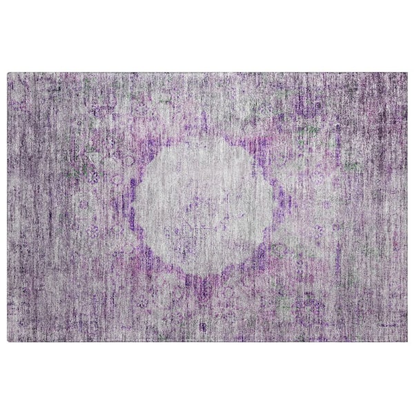 Dream Shag Premium Machine Washable Abstract ADS675 Purple 2 ft. x 3 ft. Accent Rug