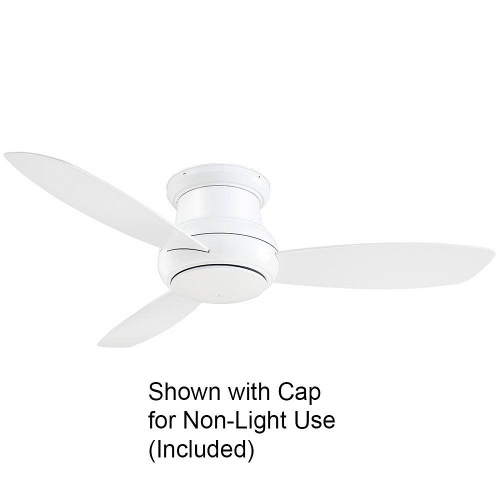 52" White Low Profile LED Ceiling Fan with Remote and Light