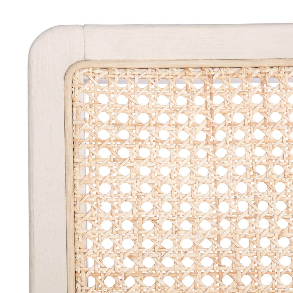 Benicio White and Natural Rattan Coastal Side Chair