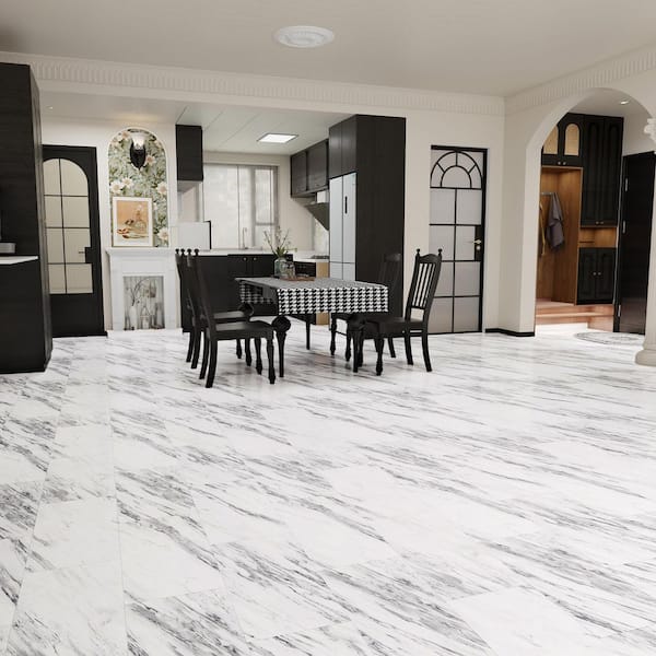 Ragosa Milk 12 MIL x 12 in. W Waterproof Click Lock Vinyl Tile Flooring (19.62 sq. sf/case)