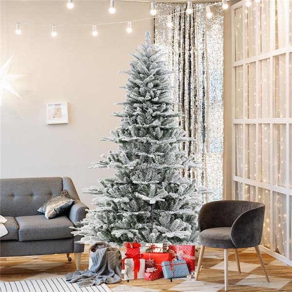 Sparkling White Christmas Tree Pre-lit With Warm White LED Lights (6ft