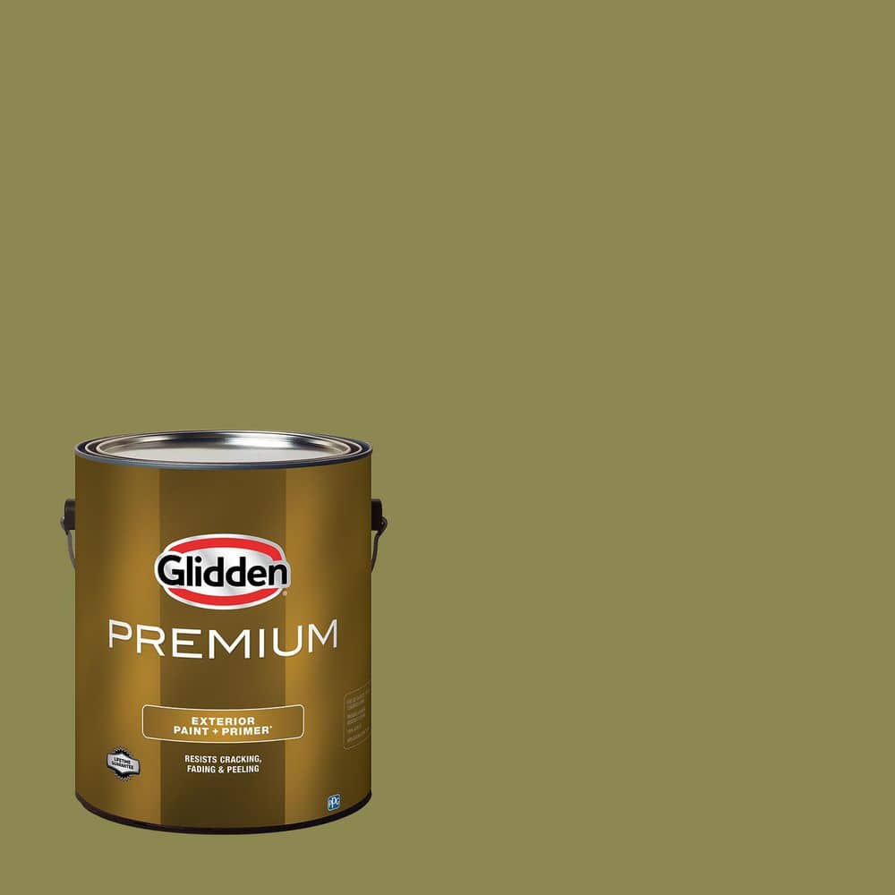 Glidden Premium 1 gal. Bronze Green PPG1114-6 Flat Exterior Latex