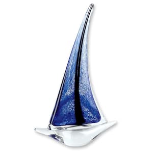 Murano Style Art Glass 14 in. Abstract Sailboat