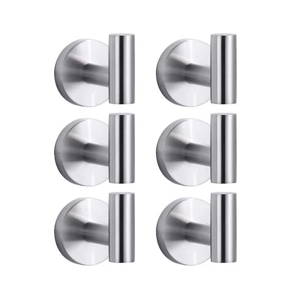 WOWOW Stainless Steel J-Hook Robe/Towel Hook in Brushed Nickel 6-Pack ...