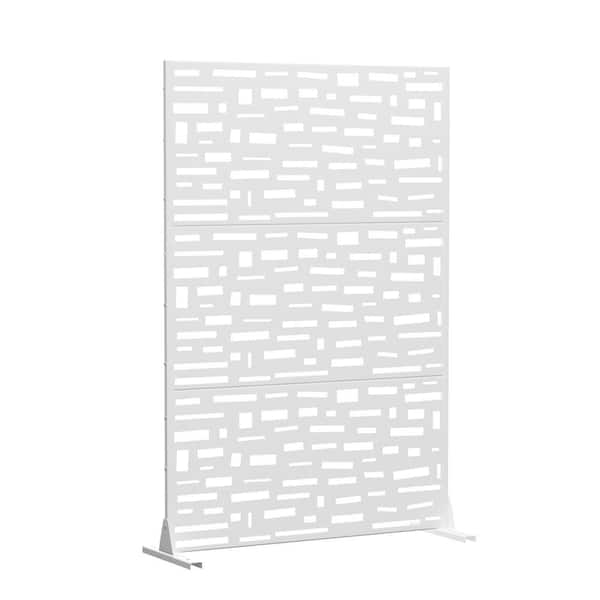 Dovelina Gerald 72 in. Galvanized Steel Garden Fence Outdoor Privacy Screen Garden Screen Panels in White