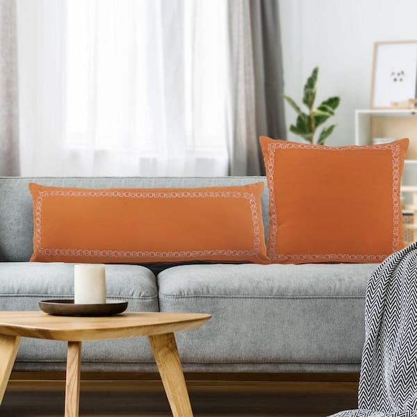 Orange pillows for online living room