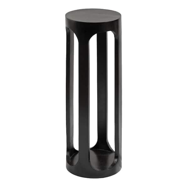 Dahl 8.00 in. Black Round Solid Wood End Table