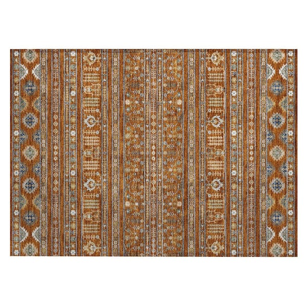 Chantille Machine Washable Indoor/Outdoor Abstract ACN2244 Paprika 1 ft. 8 in. x 2 ft. 6 in. Accent Rug