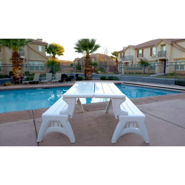 Gen 2 XL 3-Person White Plastic Outdoor Bench