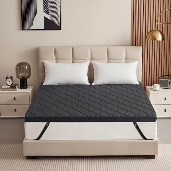 3 Inch Extra Firm Queen Topper: Gel memory foam eases aches, supportive design, washable cover & anti-slip straps