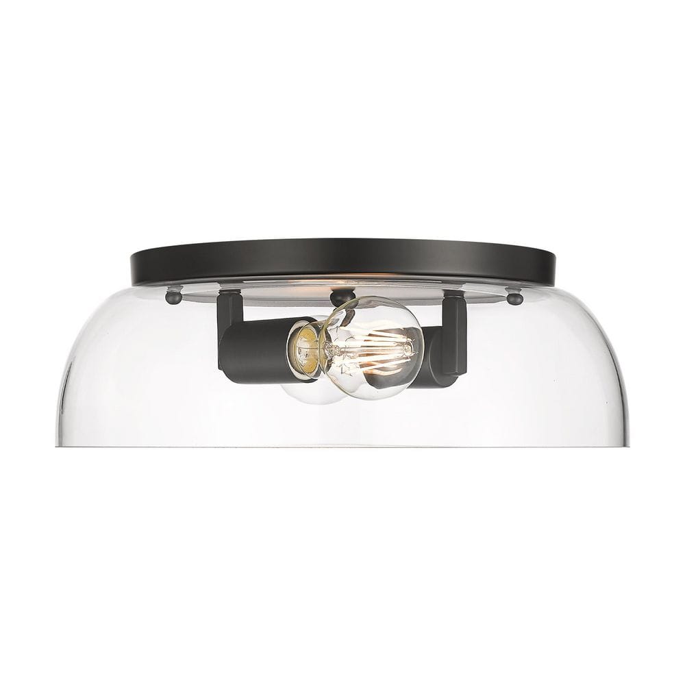 Golden Lighting Duncan 14 in. 2-Light Matte Black Transitional