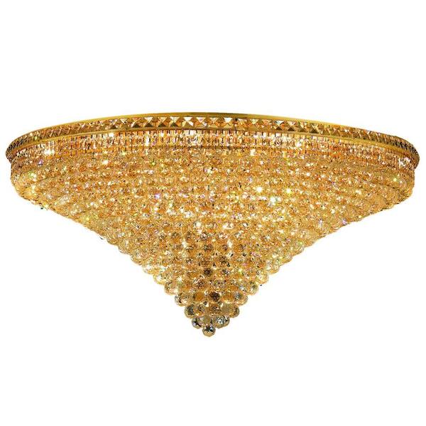 Elegant Lighting 21-Light Gold Flushmount with Clear Crystal