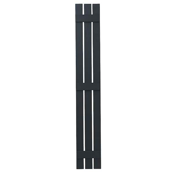 Ply Gem 12 in. x 71 in. Polypropylene 3-Board Open Board and Batten Shutters Pair in Dark Spruce