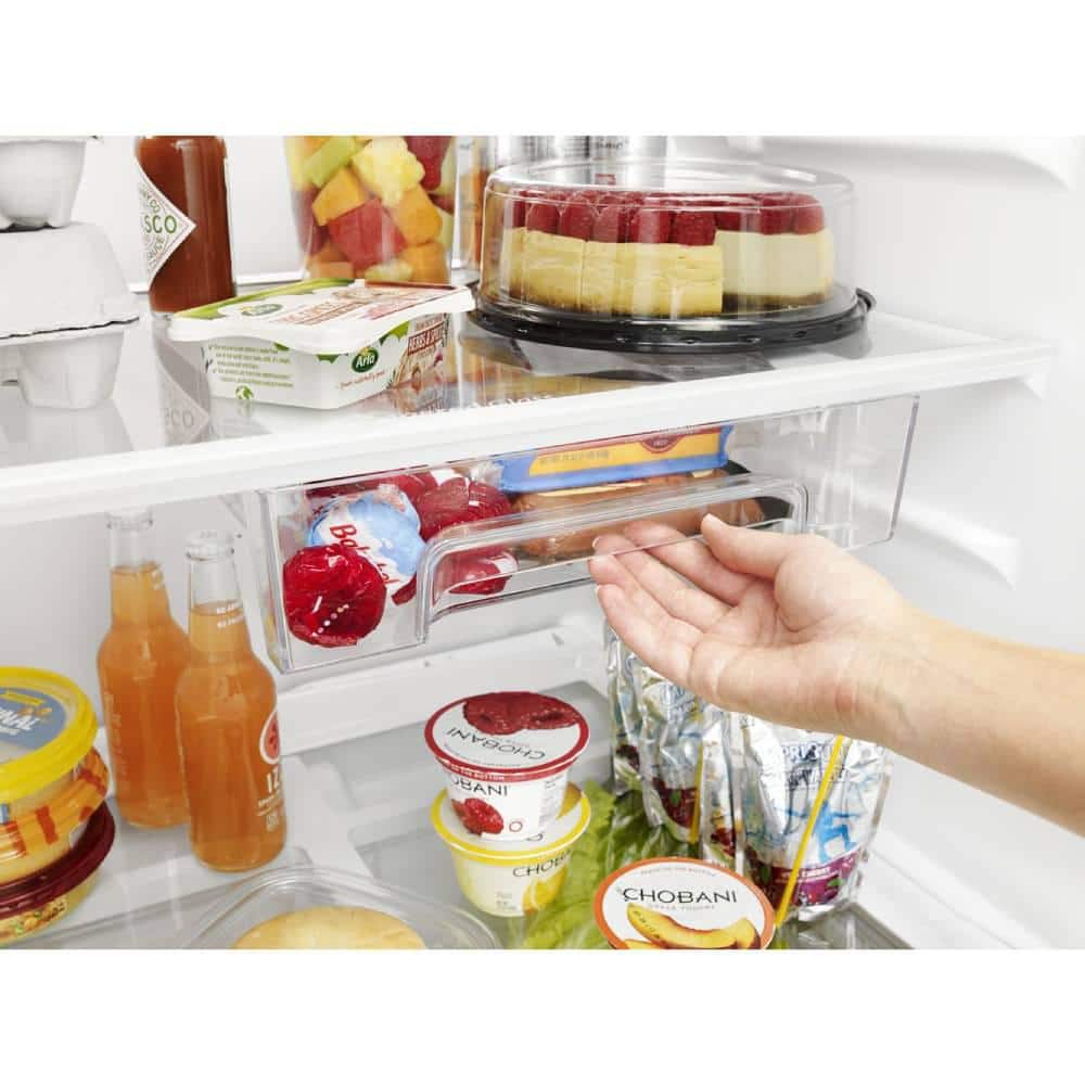 Black Freestanding Top-Freezer Refrigerator with Ice Maker, 17.7 cu. ft.