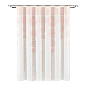 72 in. x 72 in. Blush Single Stripe Medallion Shower Curtain