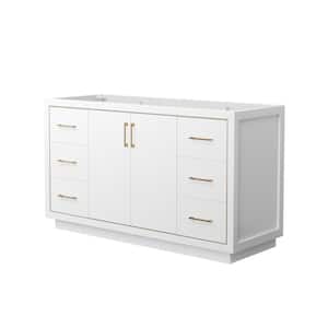Icon 59.25 in. W x 21.75 in. D x 34.25 in. H Single Bath Vanity Cabinet without Top in White
