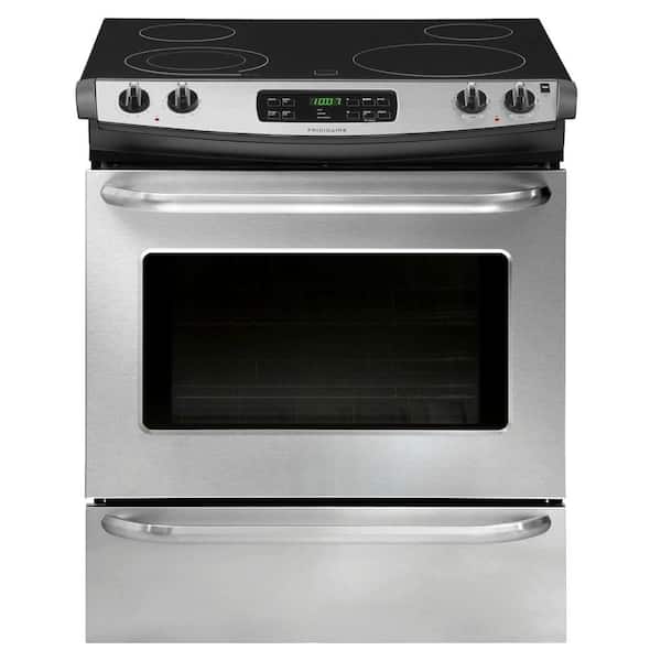 Frigidaire 30 in. 4.6 cu. ft. Slide-In Smoothtop Electric Range with Self-Cleaning Oven in Stainless Steel
