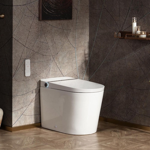Elongated ADA Bidet Smart Toilet 1.1 GPF in White With Foam Shield, Pulse Wash, Auto Open/Close and Fragrance System