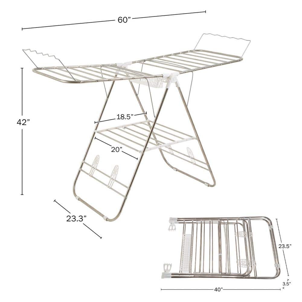 Freestanding Stainless Steel Foldable Laundry Drying Rack