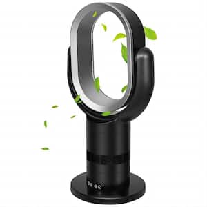 24 in. Portable Bladeless Fan Small Table Fan With 10 Speeds Settings, 10h Timing Closure and Low Noise, Black