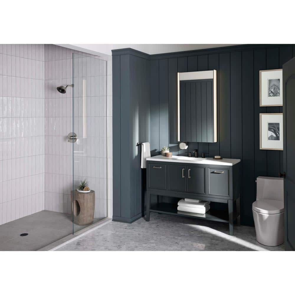 Slate Grey 48-Inch MDF Bathroom Vanity with Quartz Top