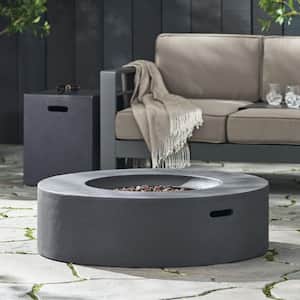 Aidan 39 in. x 11.5 in. Circular Outdoor Patio Gas Fire Pit Table with Tank Holder