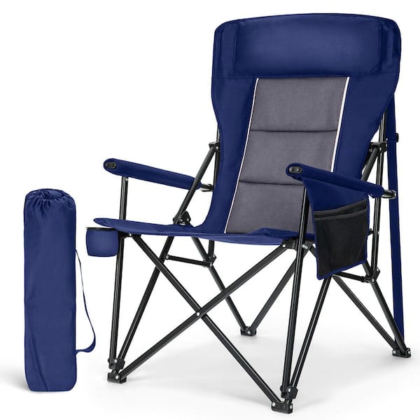 Oversize Folding Camping Chair with High Back Cup Holder Side Pocket