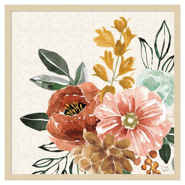 Amanti Art Chic Flowers by Dina June 1 Piece Framed Giclee Nature Art Print 25 in. x 25 in.