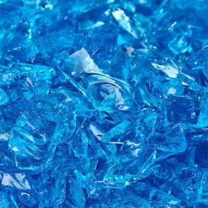 10 lbs. of Bermuda Blue 3/8 in. to 1/2 in. Crushed Fire Glass