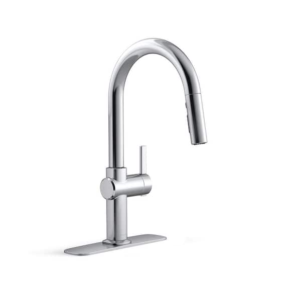 Clarus Single Handle Pull Down Sprayer Kitchen Faucet in Polished Chrome