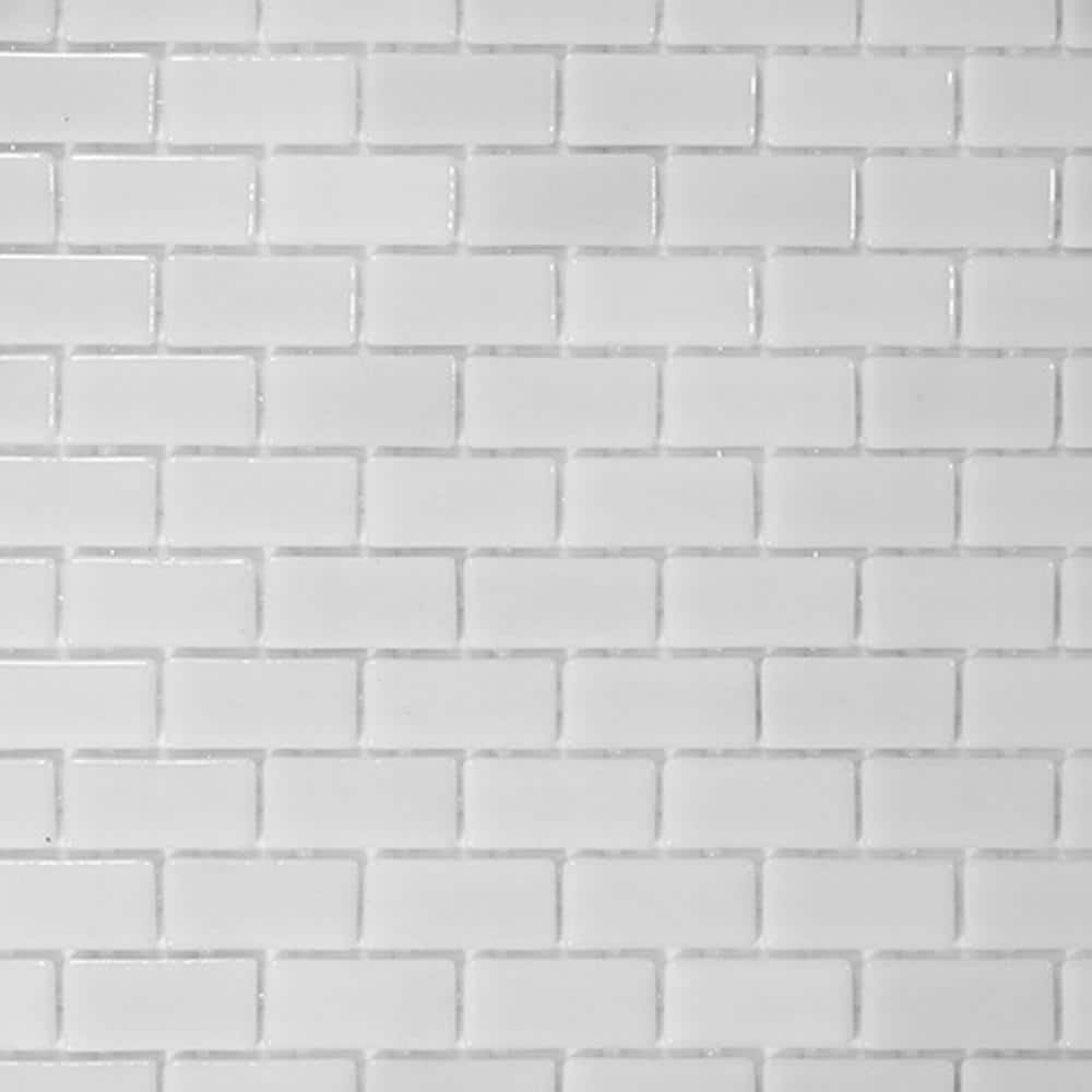 The Tile Doctor Glass Tile Love Purest Subway White 22.5 in. x 13.25 in ...
