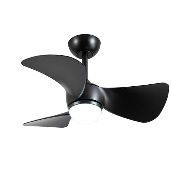 Orla 29.9 in. 1-Light Indoor Black Finish Ceiling Fan with Light Kit