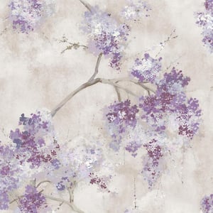 Weeping Cherry Tree Purple Blossom Peel and Stick Wallpaper (Covers 28.29 sq. ft.)