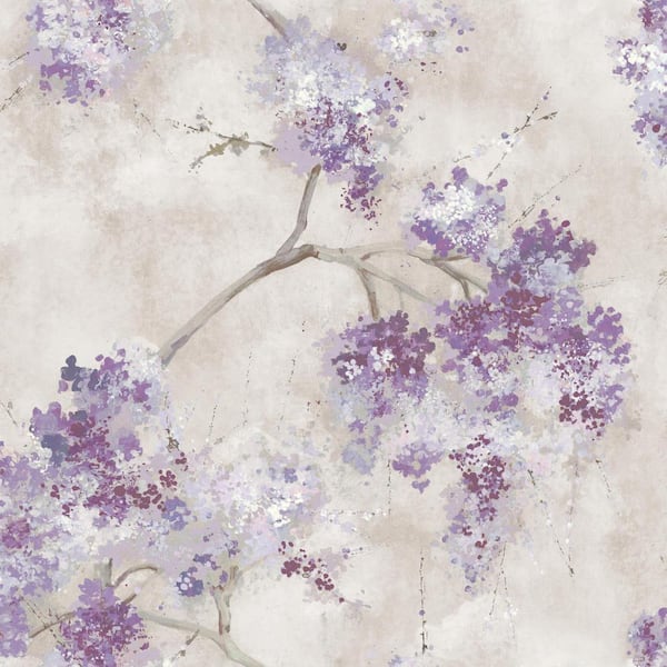 RoomMates Weeping Cherry Tree Purple Blossom Peel and Stick Wallpaper (Covers 28.29 sq. ft.)