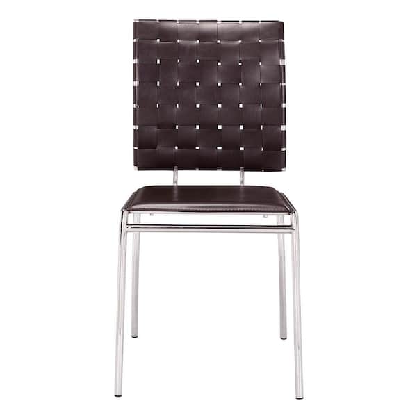 ZUO Criss Cross Espresso Leatherette Gliding Side Chair (Set of 4) 333010 -  The Home Depot
